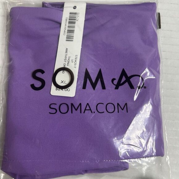 Soma Thong, Vanishing Tummy High Waist Thong Panty in Lavender Purple Size XL - Picture 7 of 7